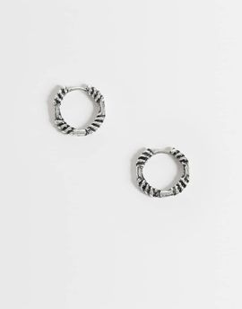 ASOS DESIGN ASOS DESIGN rope textured hoop earrings in burnished silver