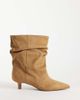 ASOS DESIGN ASOS DESIGN Rosario slouch kitten heel boots in taupe suedette-Neutral - 2