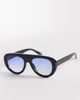 ASOS DESIGN ASOS DESIGN round aviator sunglasses in black with blue lenses - 1