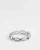 ASOS DESIGN ASOS DESIGN round cubic zirconia crystal stone band ring in silver - 1