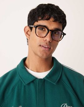 ASOS DESIGN ASOS DESIGN round glasses in ombre tortoise shell with clear blue light lens-Brown