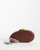 ASOS DESIGN ASOS DESIGN round hardbox clutch with gold hardware in chocolate-Brown - 2