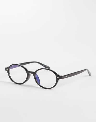 ASOS DESIGN ASOS DESIGN round sunglasses in brown with clear blue-light lenses