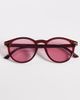 ASOS DESIGN ASOS DESIGN round sunglasses in burgundy with pink lenses-Red - 3