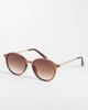 ASOS DESIGN ASOS DESIGN round sunglasses with metal temples in crystal brown - 1