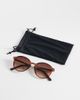 ASOS DESIGN ASOS DESIGN round sunglasses with metal temples in crystal brown - 3