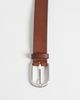 ASOS DESIGN ASOS DESIGN rounded edge buckle real leather belt in brown - 3