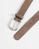ASOS DESIGN ASOS DESIGN rounded edge buckle real suede belt in taupe-Brown - 2