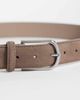 ASOS DESIGN ASOS DESIGN rounded edge buckle real suede belt in taupe-Brown - 3