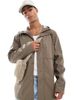 ASOS DESIGN ASOS DESIGN rubberized rain jacket in mushroom-Brown - 1