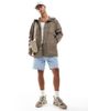 ASOS DESIGN ASOS DESIGN rubberized rain jacket in mushroom-Brown - 4