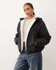 ASOS DESIGN ASOS DESIGN rubberized shower resistant bomber jacket in black - 1