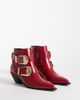 ASOS DESIGN ASOS DESIGN Ruben boho buckle heeled ankle boots in red - 2