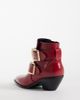 ASOS DESIGN ASOS DESIGN Ruben boho buckle heeled ankle boots in red - 4