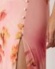 ASOS DESIGN ASOS DESIGN ruched bust stretch chiffon maxi dress with buttoned up slit detail in pink floral - 3