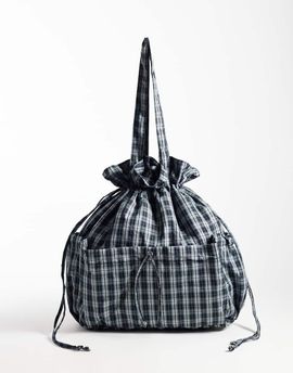 ASOS DESIGN ASOS DESIGN ruched pocket tote bag in check print-MULTI