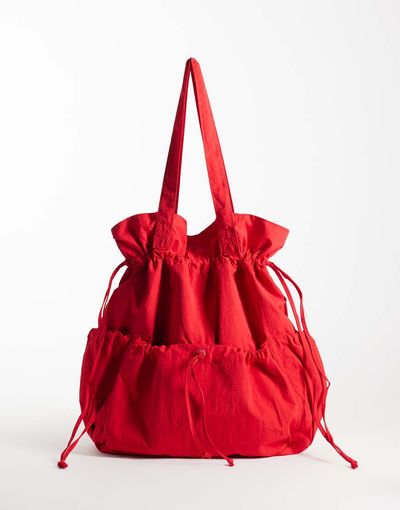ASOS DESIGN ASOS DESIGN ruched pocket tote in red