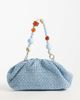 ASOS DESIGN ASOS DESIGN ruched resin handle straw clutch in blue - 1