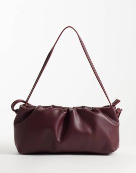 ASOS DESIGN ASOS DESIGN ruched shoulder bag in burgundy-Red