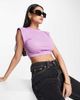 ASOS DESIGN ASOS DESIGN ruched side tee with short sleeve in lilac-Purple - 1