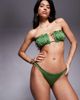 ASOS DESIGN ASOS DESIGN ruched sides hipster bikini bottoms in green-Orange - 1
