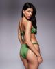 ASOS DESIGN ASOS DESIGN ruched sides hipster bikini bottoms in green-Orange - 3