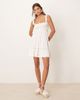 ASOS DESIGN ASOS DESIGN ruched square neck tiered mini dress with lace inserts in white - 4