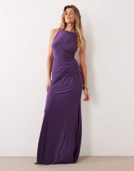 ASOS DESIGN ASOS DESIGN ruched waist slinky maxi dress in purple