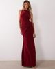 ASOS DESIGN ASOS DESIGN ruched waist slinky maxi dress in wine-RED - 1