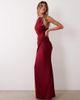 ASOS DESIGN ASOS DESIGN ruched waist slinky maxi dress in wine-RED - 3