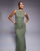 ASOS DESIGN ASOS DESIGN ruched waistband detail lace maxi dress in green - 2