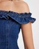 ASOS DESIGN ASOS DESIGN ruffle bardot denim top in mid blue - part of a set - 3