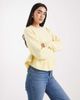 ASOS DESIGN ASOS DESIGN ruffle curved hem sweater in buttermilk-Yellow - 1