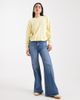 ASOS DESIGN ASOS DESIGN ruffle curved hem sweater in buttermilk-Yellow - 3