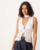 ASOS DESIGN ASOS DESIGN ruffle vest with scarf in ivory-White - 1