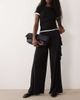 ASOS DESIGN ASOS DESIGN ruffle waistband cupro pants in black - 1