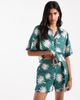 ASOS DESIGN ASOS DESIGN runner shorts with embroidery and belt detail in green - part of a set - 1