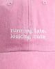 ASOS DESIGN ASOS DESIGN running late slogan cap in washed pink-Red - 2