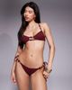 ASOS DESIGN ASOS DESIGN Ruth cut-out crop bikini top with resin trim in burgundy-Red - 3