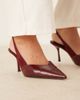 ASOS DESIGN ASOS DESIGN Sabrina slingback stiletto heels in burgundy-Red - 3