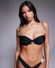 ASOS DESIGN ASOS DESIGN Sadie pleated bust padded underwire balcony bikini top with pearl detail in black - 1