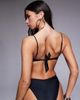 ASOS DESIGN ASOS DESIGN Sadie pleated bust padded underwire balcony bikini top with pearl detail in black - 2
