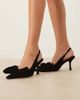 ASOS DESIGN ASOS DESIGN Saffron bow detail mid heeled shoes in black velvet - 1
