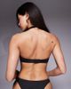ASOS DESIGN ASOS DESIGN Sage premium halter bandeau bikini top with U-wire and 3d flowers in black-Brown - 2