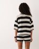 ASOS DESIGN ASOS DESIGN Sally knit button up beach top in black and cream stripes - part of a set-Multi - 3