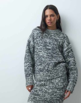 ASOS DESIGN ASOS DESIGN salt and pepper stitch sweater set in mono-Black