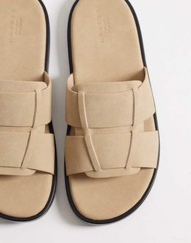 ASOS DESIGN ASOS DESIGN sandal slides in stone-Neutral