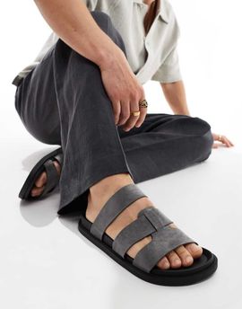 ASOS DESIGN ASOS DESIGN sandals in gray faux suede