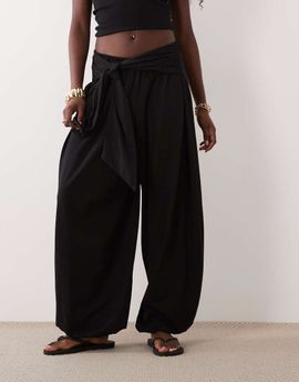 ASOS DESIGN ASOS DESIGN sarong-tie balloon pants in black