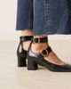 ASOS DESIGN ASOS DESIGN Sasha double buckle strap mid block heel shoes in black - 2